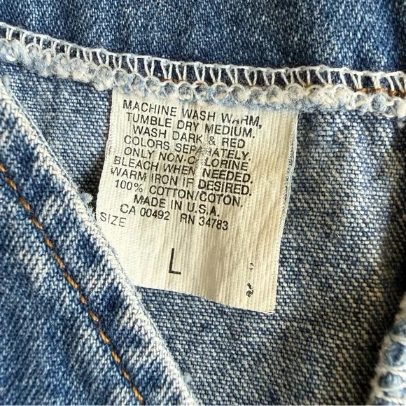 Vintage Lee Denim Vest Women’s Size L Western Coastal Cowgirl 90s Mom Made USA - Picture 5 of 8